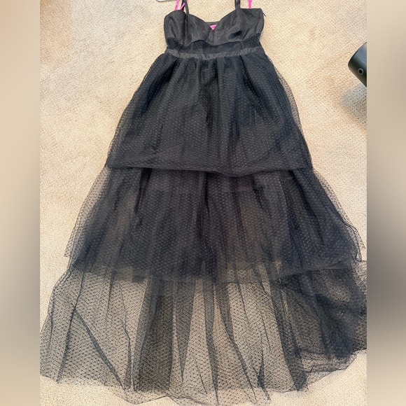 Bestie Johnson Black Tulle Bustier Tiered Midi Dress Size L NWOT - Picture 5 of 7